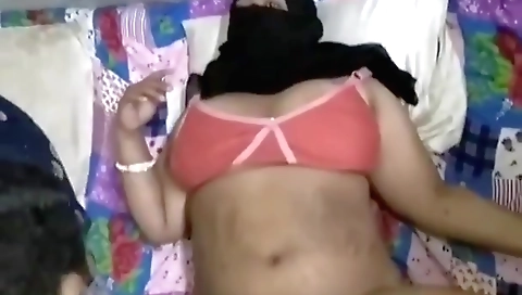 Indian brunette babe with hairy pussy riding his dick