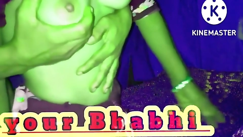 Indian masseuse is giving massage to a handsome man
