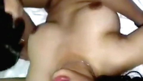 Busty Indian girl with big boobs enjoys playing with big balls
