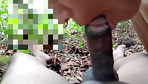 amateur brunette teen masturbating outdoors in the forest