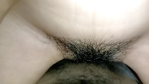 Indian girl with hairy pussy sucks cock and gets penetrated