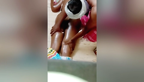 Indian brunette wife is getting fucked in the massage