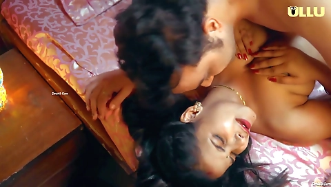 Big-assed brunette with shaved pussy and tits on top of a guy