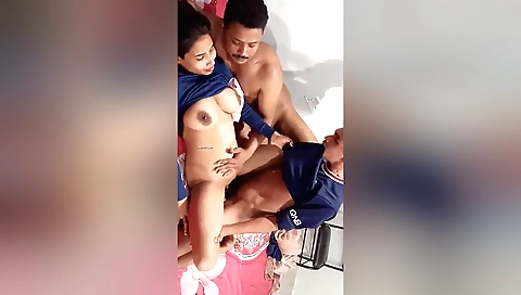 Indian amateur girl and her boyfriend share a threesome