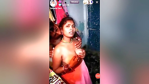 Brunette with big boobs enjoys fun tango on webcam