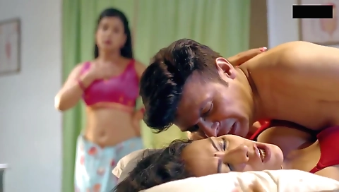 Indian milf in sexy lingerie is making love in bed