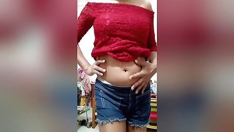 Indian solo female masturbating with her boyfriend in his home