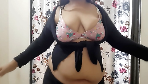Sexy brunette with big boobs fucks naked on the webcam