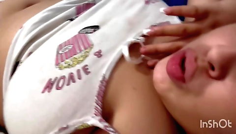 Gorgeous brunette 18+ amateur in sexy body position