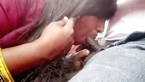 Indian brunette with big boobs enjoying a deepthroat