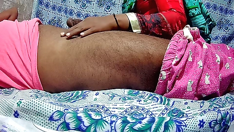 Indian nurse treats her patient with anal cream on her body