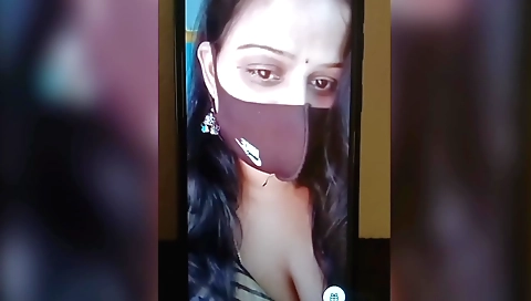 Indian brunette with big tits is making a solo video