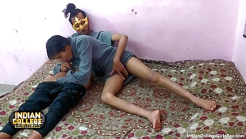 Indian brunette in a tight black dress deepthroat blowjob