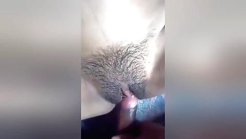 Busty girl in a hairy pussy is getting fucked in POV