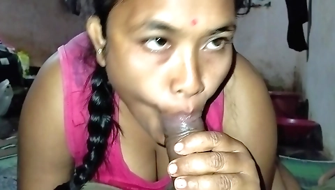 Indian wife enjoys her husband's dick in her mouth