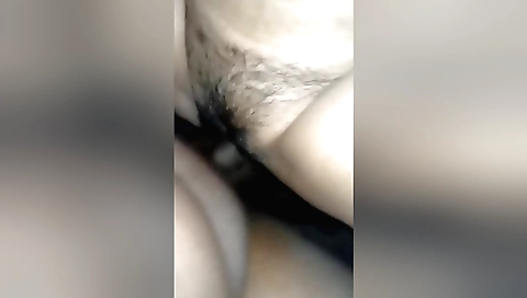 Indian babe with a hairy pussy takes a long fuck in pussy