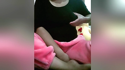 Hot brunette chick with big ass gets horny for a lot