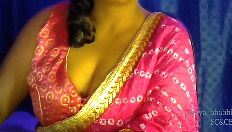 Indian teen 18+ with natural tits strips down and blows air