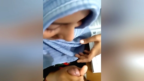 Indian girl is taking her teacher's pussy in a hardcore handjob