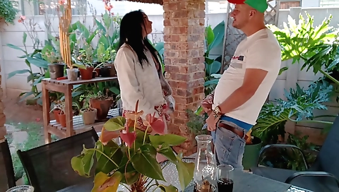 Indian brunette has her boyfriend's big hole filled