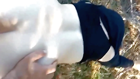 Hot girl fucked on the grass in a hardcore outdoor porn video