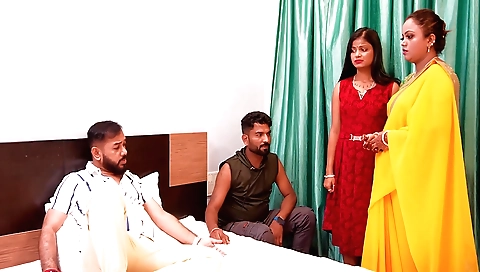 Indian brunette stepsister fucked in her stepsister's house