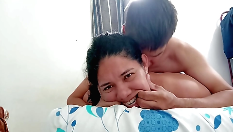 Indian milf sucking her husbands dick in the kitchen
