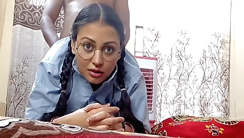 Indian teen is getting her face covered in a facial