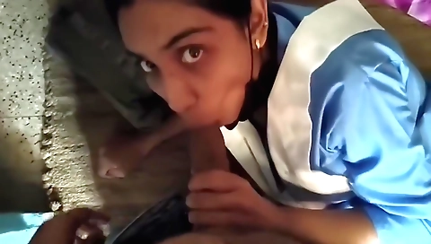 Indian stepdaughter with big booty showing the cock