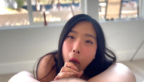 Hot amateur brunette gets fucked on the bed by stepbrother